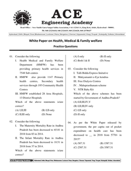 White Paper on Health, Medical & Family Welfare