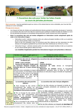 7. Couverture Des Sols Pour Limiter Les Fuites D'azote Au Cours De Périodes Pluvieuses