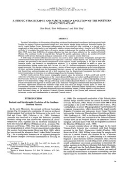 3. Seismic Stratigraphy and Passive Margin Evolution of the Southern Exmouth Plateau1