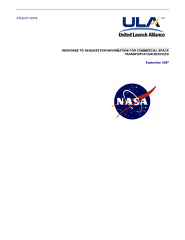 Response to Request for Information for Commercial Space Transportation Services