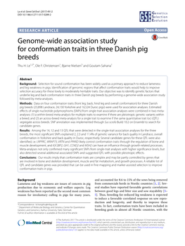Genome-Wide Association Study for Conformation Traits in Three Danish
