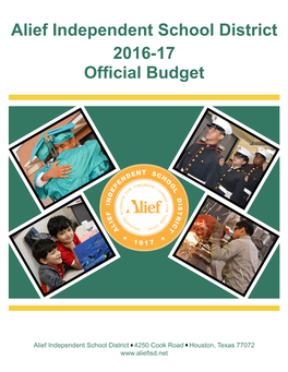 Alief Independent School District 2016-17 Official Budget