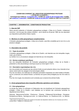 Cahier Des Charges De L'igp