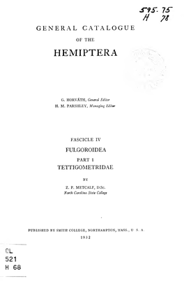 General Catalogue of the Hemiptera of the World