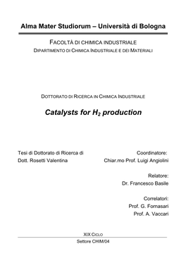 Catalysts for H2 Production