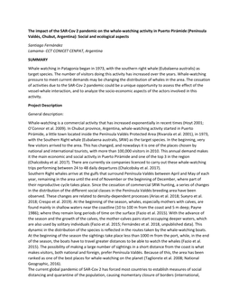 The Impact of the SAR-Cov 2 Pandemic on the Whale-Watching Activity in Puerto Pirámide (Península Valdés, Chubut, Argentina): Social and Ecological Aspects