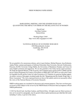 Bargaining, Sorting, and the Gender Wage Gap: Quantifying the Impact of Firms on the Relative Pay of Women