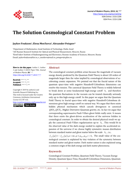 The Solution Cosmological Constant Problem