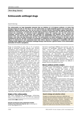 Echinocandin Antifungal Drugs