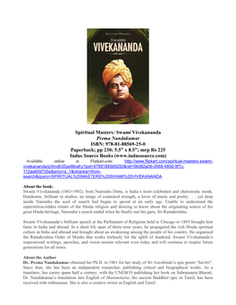 Swami Vivekananda Prema Nandakumar ISBN