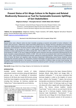 Present Status of Eri-Muga Culture in Ne Region and Related Biodiversity