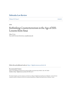 Rethinking Counterterrorism in the Age of ISIS: Lessons from Sinai Sahar F