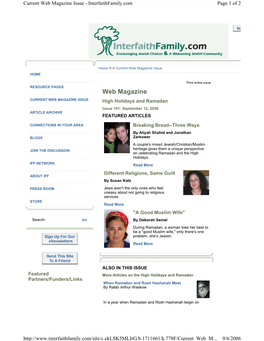 Web Magazine Issue - Interfaithfamily.Com Page 1 of 2