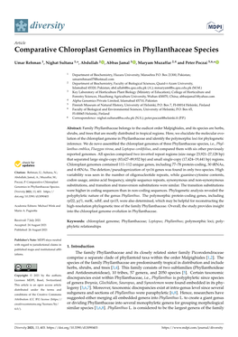 Comparative Chloroplast Genomics in Phyllanthaceae Species