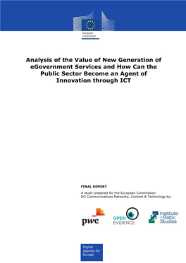 Analysis of the Value of New Generation of Egovernment Services and How Can the Public Sector Become an Agent of Innovation Through ICT