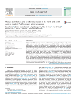 Oxygen Distribution and Aerobic Respiration in the North and South Eastern Tropical Paciﬁc Oxygen Minimum Zones