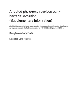 A Rooted Phylogeny Resolves Early Bacterial Evolution (Supplementary Information)