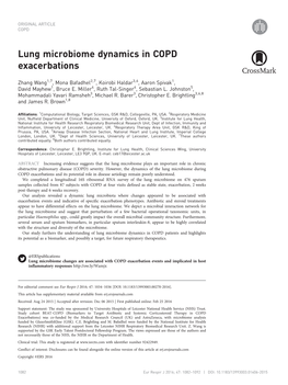 Lung Microbiome Dynamics in COPD Exacerbations