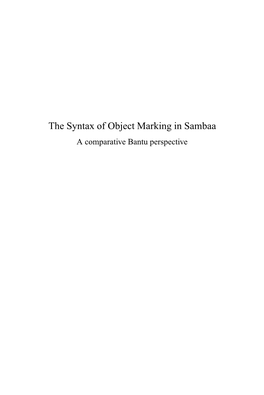 The Syntax of Object Marking in Sambaa