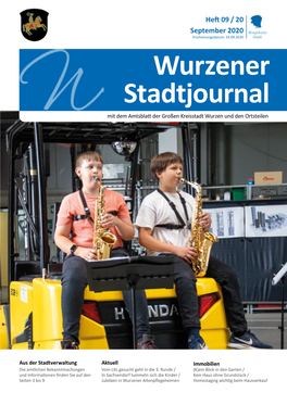 Wurzener Stadtjournal Mit Dem Amtsblatt Der Großen Kreisstadt Wurzen Und Den Ortsteilen