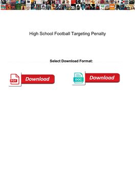 High School Football Targeting Penalty