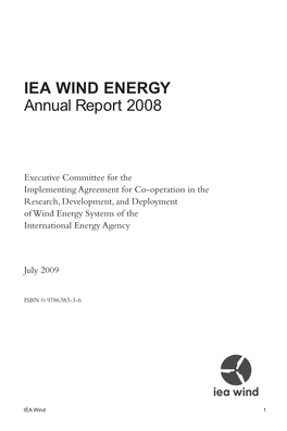 IEA WIND ENERGY Annual Report 2008