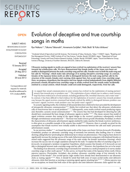 Evolution of Deceptive and True Courtship Songs in Moths