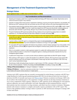 Management of the Treatment-Experienced Patient