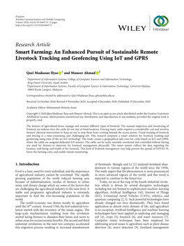 Smart Farming: an Enhanced Pursuit of Sustainable Remote Livestock Tracking and Geofencing Using Iot and GPRS