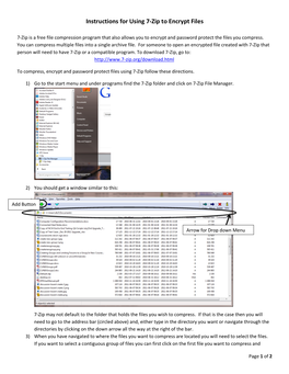 Instructions for Using 7-Zip to Encrypt Files