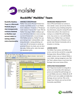 Rockliffe® Mailsite® Team