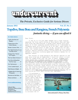 Topdive, Bora Bora and Rangiroa, French Polynesia + [Other Articles] Undercurrent, January 2012