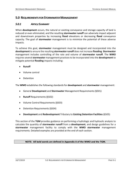 5.0 Requirements for Stormwater Management