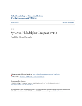 Synapsis: Philadelphia Campus (1944) Philadelphia College of Osteopathy