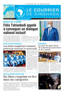 Félix Tshisekedi Appelé À Convoquer Un Dialogue National Inclusif Le Collectif D’Actions De La Société Civile (CASC) Ex- Son Développement