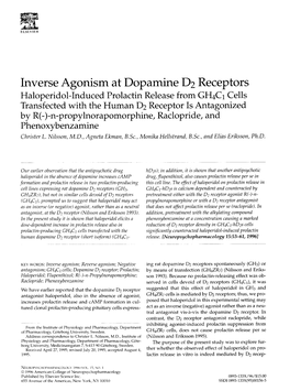 Inverse Agonism at Dopamine D2 Receptors