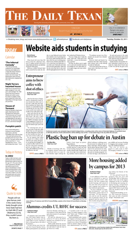 THE DAILY TEXAN Serving the University of Texas at Austin Community Since 1900