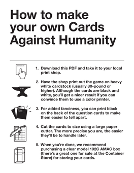 How to Make Your Own Cards Against Humanity