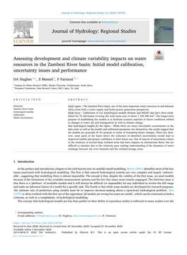 Assessing Development and Climate Variability Impacts on Water Resources in the Zambezi River Basin: Initial Model Calibration, Uncertainty Issues and Performance