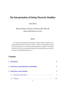 The Interpretation of String-Theoretic Dualities