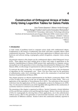 Construction of Orthogonal Arrays of Index Unity Using Logarithm Tables for Galois Fields