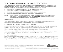 Programmer's Addendum