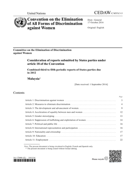 Convention on the Elimination of All Forms of Discrimination Against