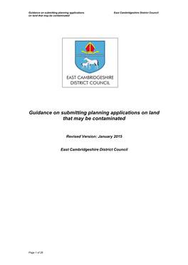Guidance on Submitting Planning Applications on Land That May Be Contaminated