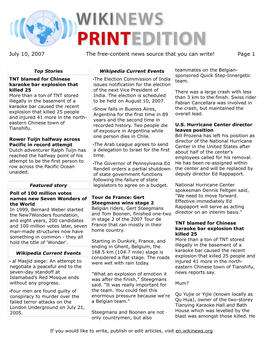 July 10, 2007 the Free-Content News Source That You Can Write! Page 1