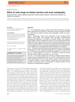 Effect of Sulfa Drugs on Kidney Function and Renal Scintigraphy