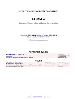 FLYNN TIMOTHY PATRICK Form 4 Filed 2021-04-01