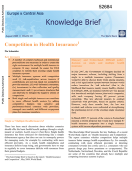 Competition in Health Insurance 1