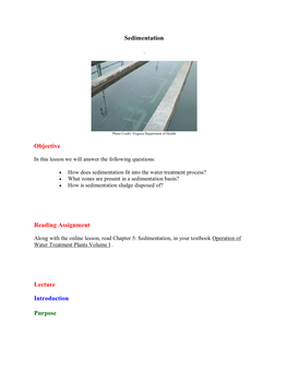 Settling Water Treatment