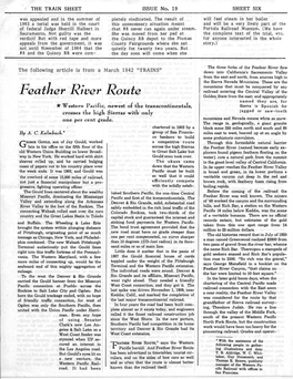 Feather River Route 1942 Trains Article